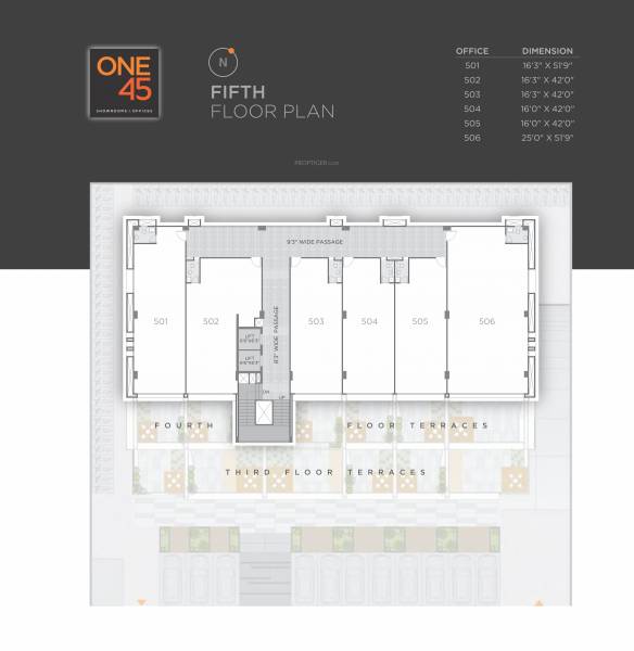  one-45 One 45 Cluster Plan for 5th Floor