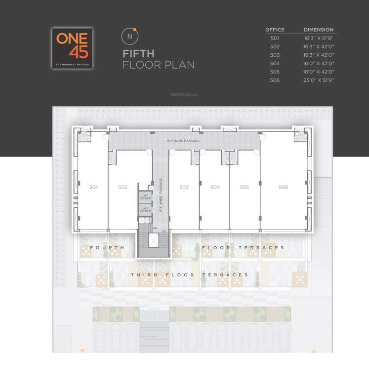 one 45 One 45 Cluster Plan for 5th Floor
