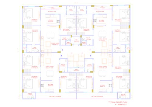  home-14 Home 14 Cluster Plan from 1st to 4th Floor