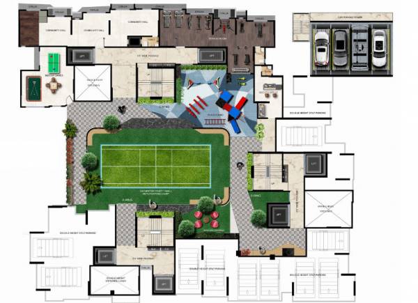  soham-heights Wing A Cluster Plan for ground Floor