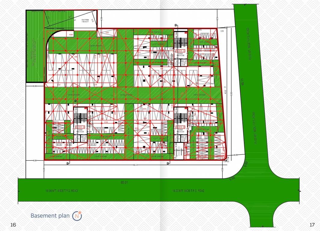  eleven 04 homes Block A, Block B And Block C Basement  Cluster Plan