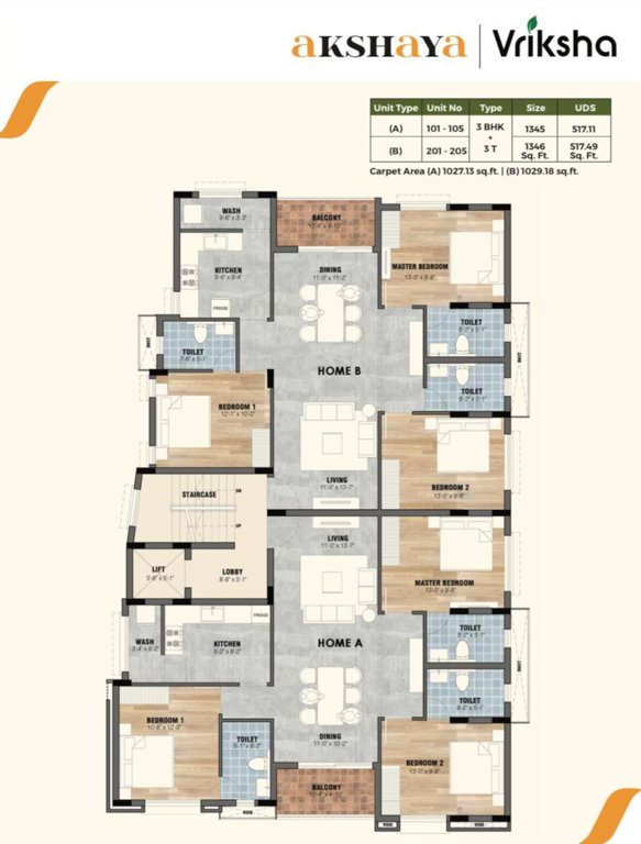  vriksha Vriksha Cluster Plan from 1st to 5th Floor
