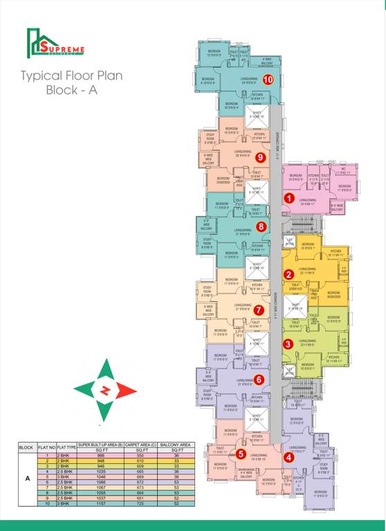  residency Tower A Cluster Plan for Typical Floor