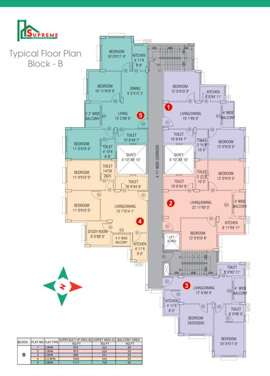  residency Tower B Cluster Plan for Typical Floor