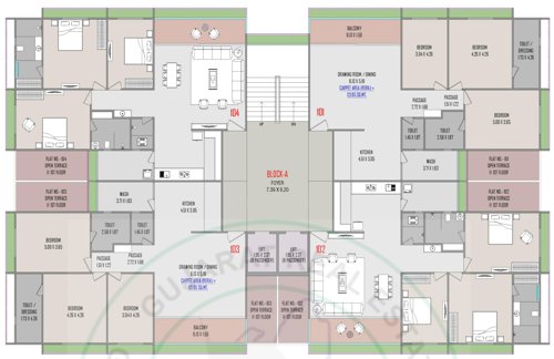  vedant-skyvilla Block A And B Cluster Plan For 1st Floor