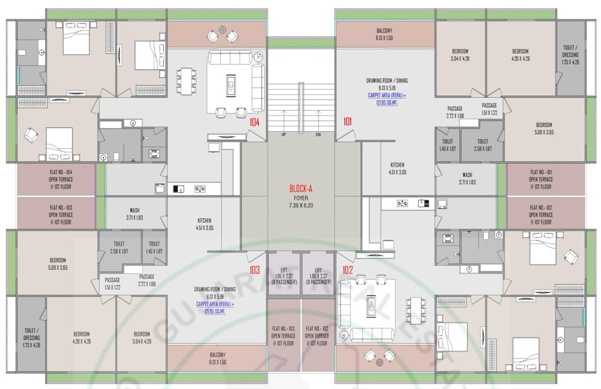  vedant skyvilla Block A And B Cluster Plan For 1st Floor