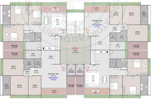  vedant-skyvilla Block A And B Cluster Plan From 2nd To 12th Floor