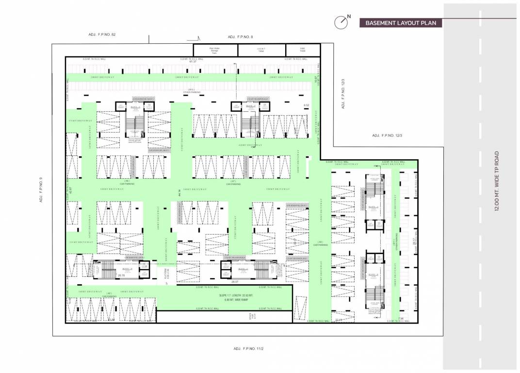  shyam upvan Block A,B,C,D,E&F Basement Floor Cluster Plan