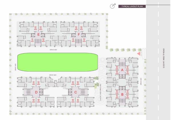 shyam-upvan Block A,B,C,D,E&F Typical Floor Cluster Plan