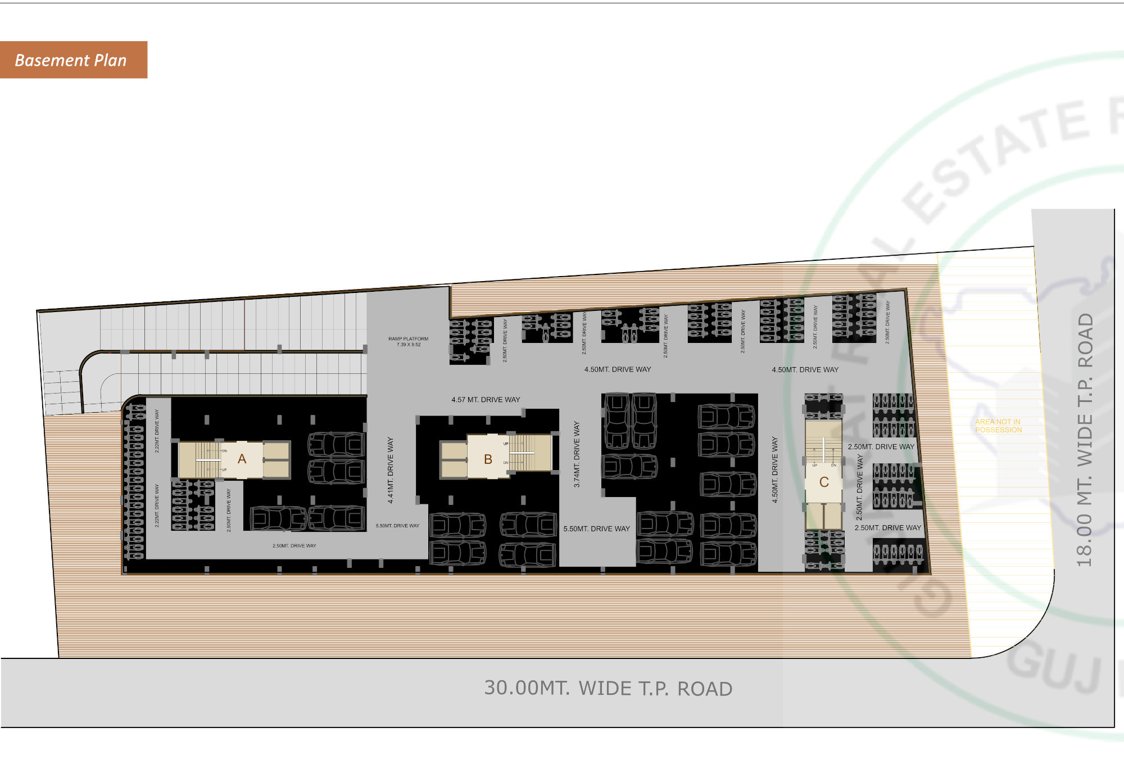  pushpak 84 Block A,B&C Basement Floor  Cluster Plan