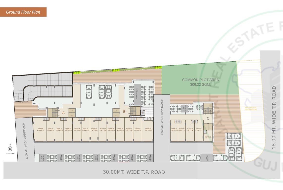  pushpak 84 Block A,B&C Ground Floor  Cluster Plan