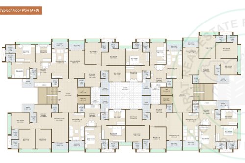  pushpak-84 Block A & B Typical Floor  Cluster Plan