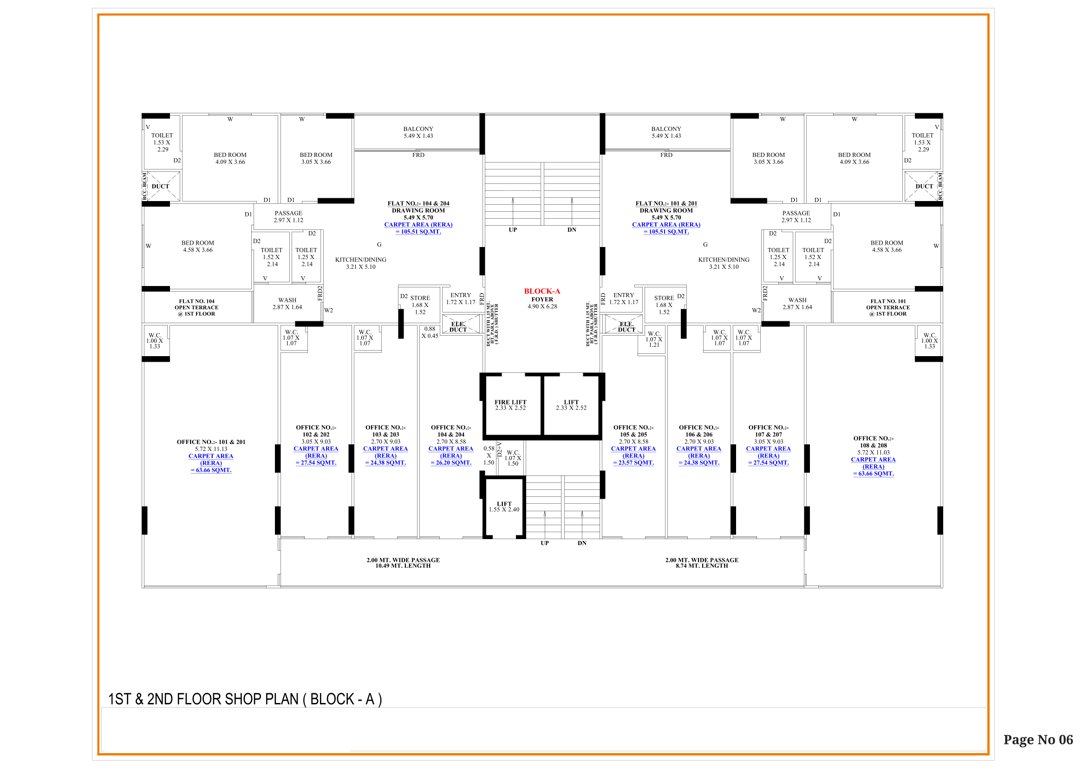  royal king Block A Cluster Plan from 1st to 2nd Floor