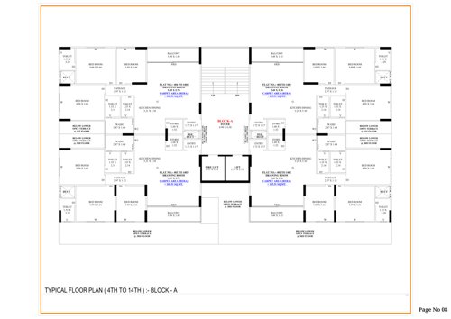  royal-king Block A Cluster Plan from 4th to 14th Floor