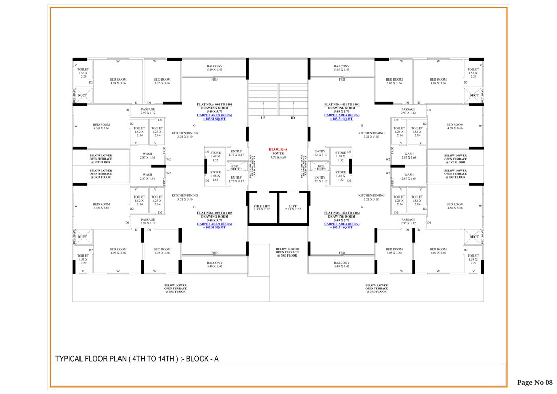  royal king Block A Cluster Plan from 4th to 14th Floor