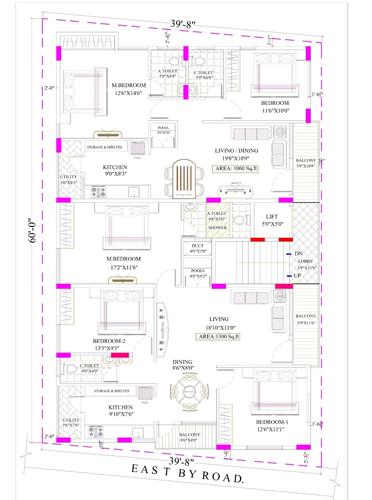  apartment Apartment Cluster Plan from 1st to 5th Floor