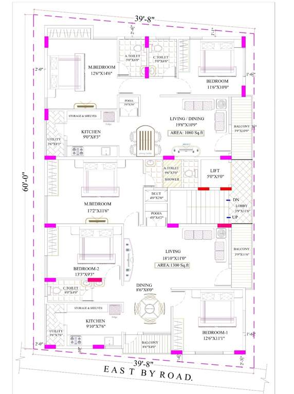  apartment Apartment Cluster Plan from 1st to 5th Floor