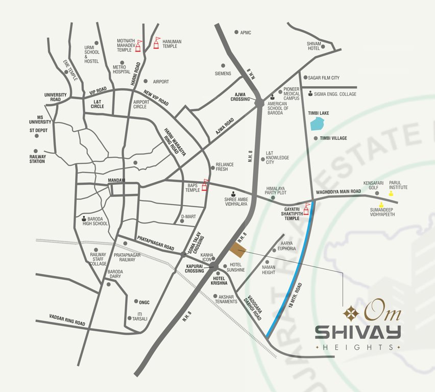 om shivay heights Location Plan