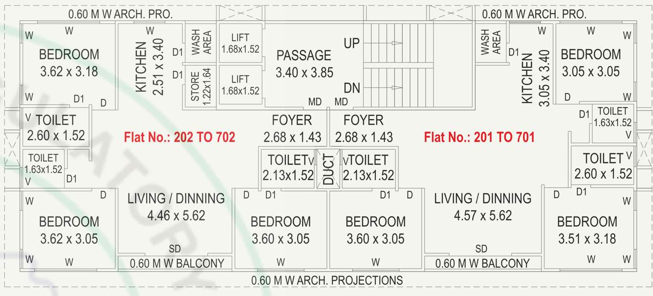  harsiddhi om shivay heights Tower A Cluster Plan From 2nd To 7th Floor