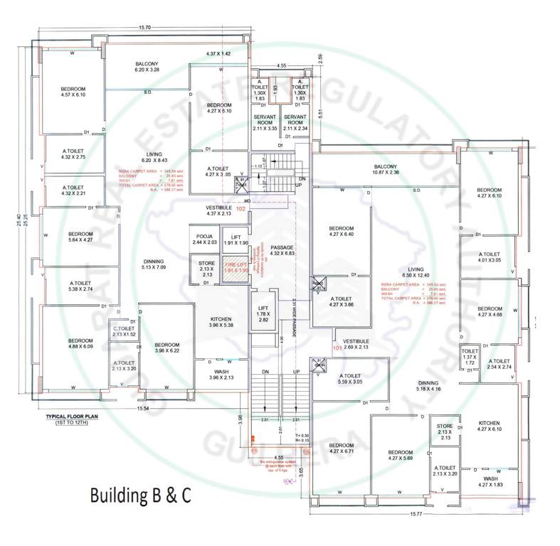 martella Block B And C Cluster Plan from 1st to 12th Floor