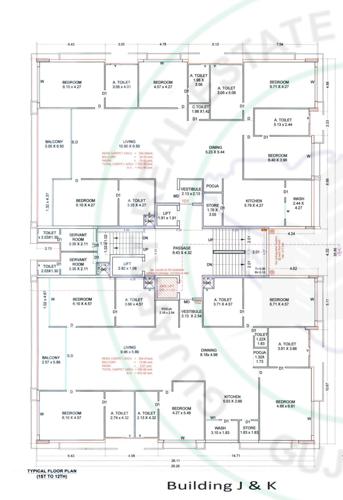  martella Block J And K Cluster Plan from 1st to 12th Floor