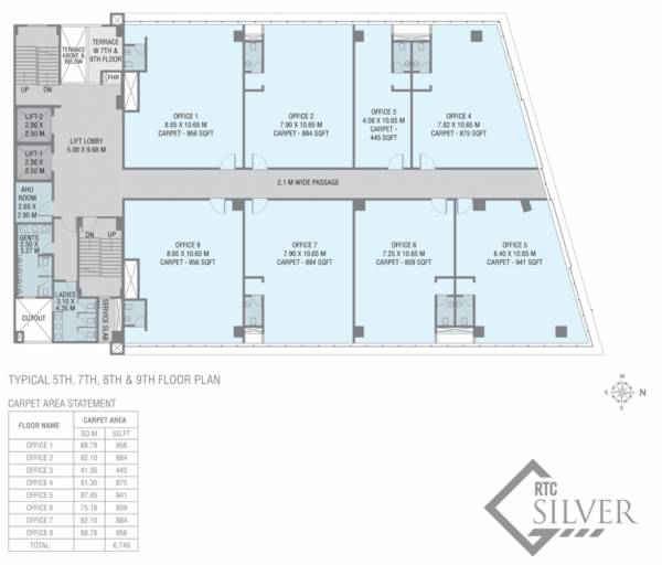  silver Rtc Silver B4 Cluster Plan from 5th to 9th Floor