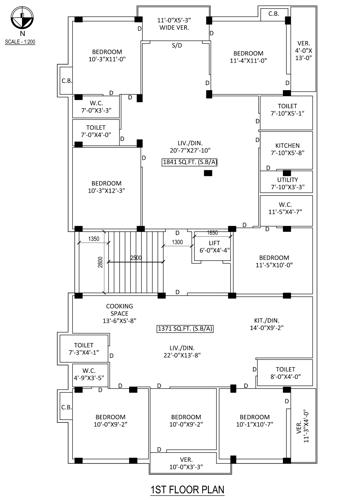  382-gouri-bhaban 382 Gouri Bhaban Cluster Plan for 1st Floor