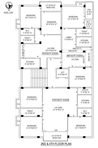 382-gouri-bhaban 382 Gouri Bhaban Cluster Plan from 2nd And 4th Floor