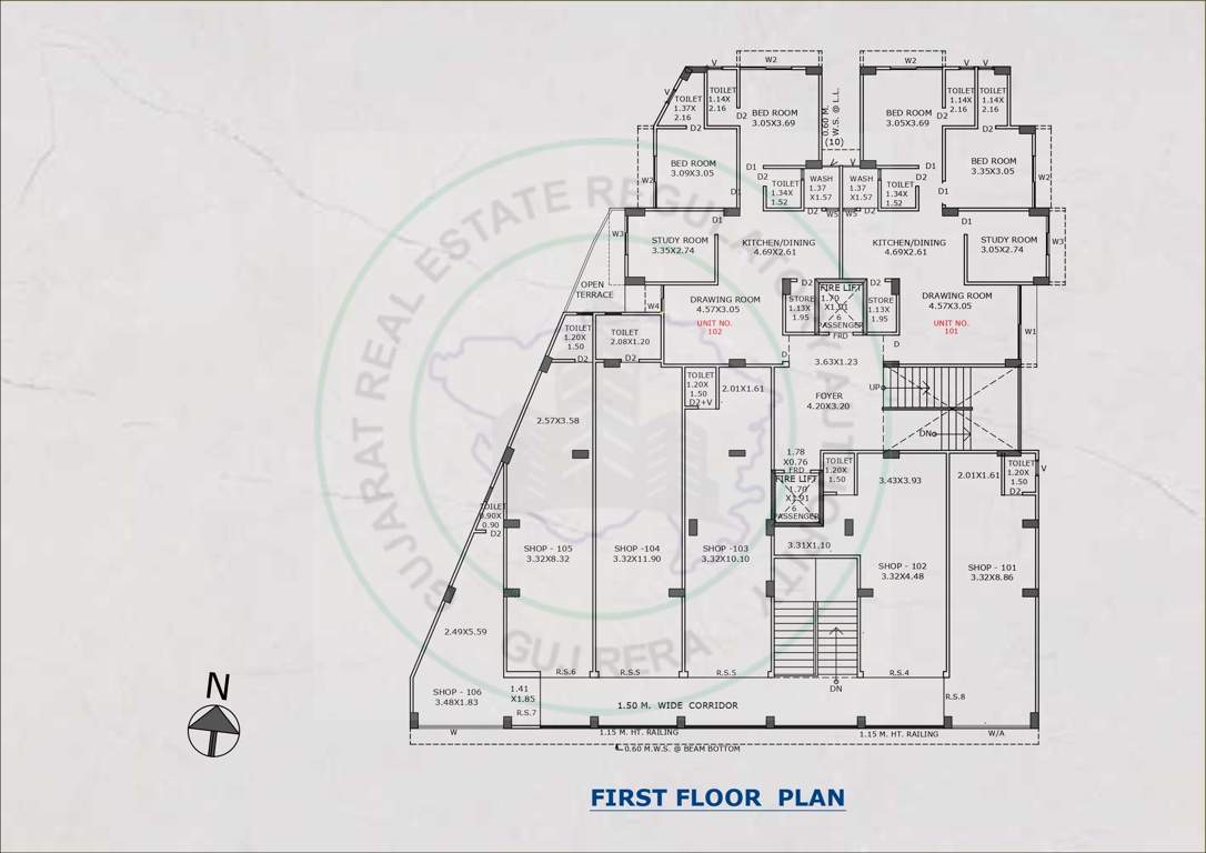  krunal appartment Krunal Appartment Cluster Plan for 1st Floor