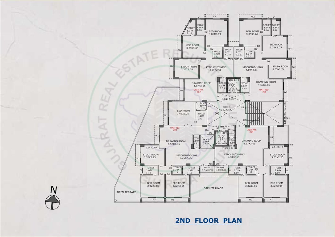  krunal appartment Krunal Appartment Cluster Plan for 2nd Floor