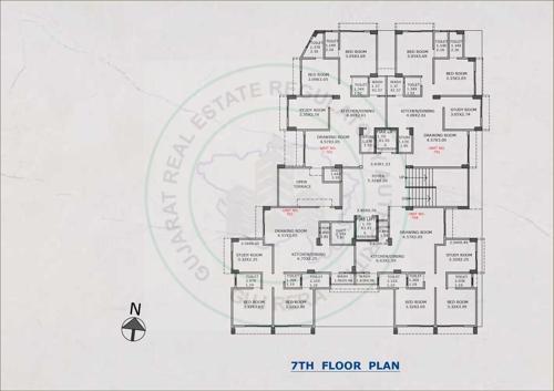  krunal-appartment Krunal Appartment Cluster Plan for 7th Floor
