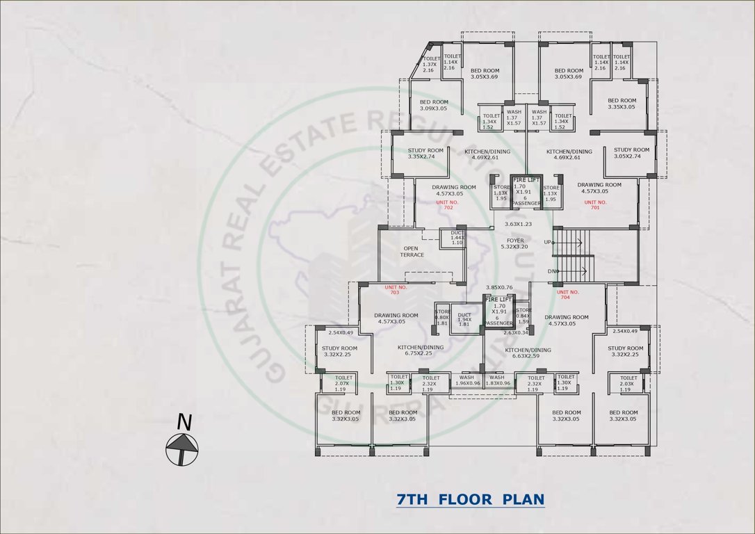 krunal appartment Krunal Appartment Cluster Plan for 7th Floor