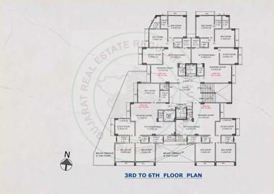 krunal-appartment Krunal Appartment Cluster Plan from 3rd to 6th Floor