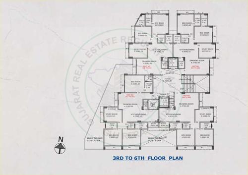  krunal-appartment Krunal Appartment Cluster Plan from 3rd to 6th Floor