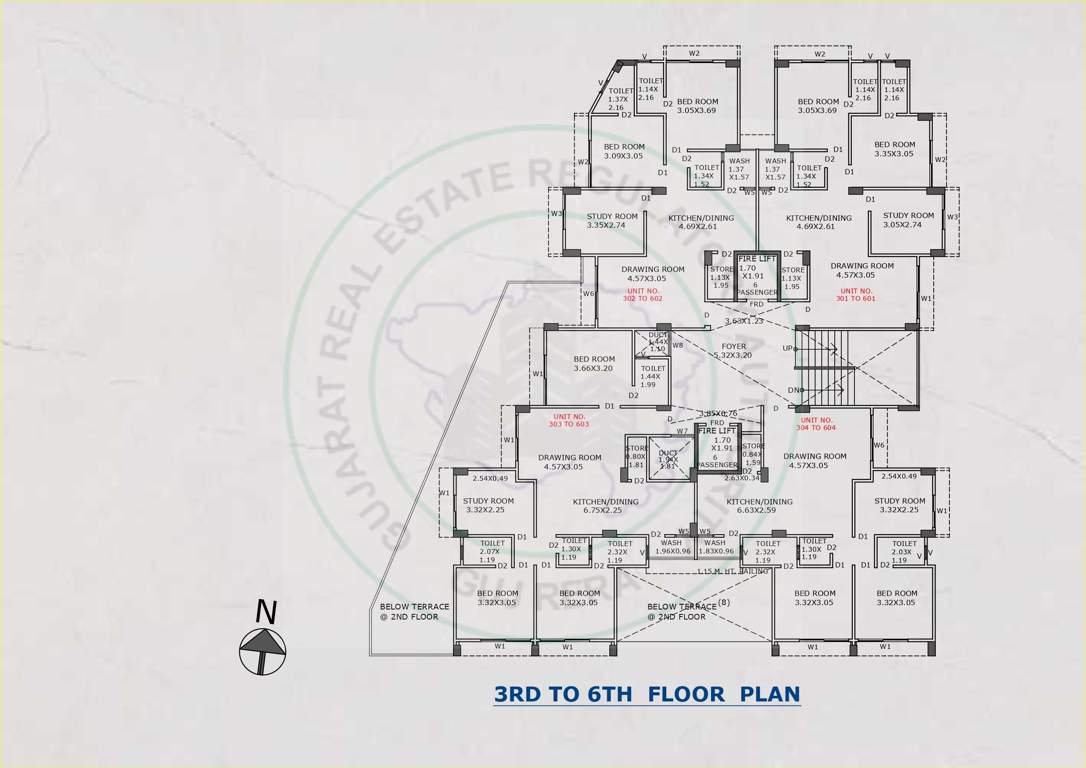  krunal appartment Krunal Appartment Cluster Plan from 3rd to 6th Floor