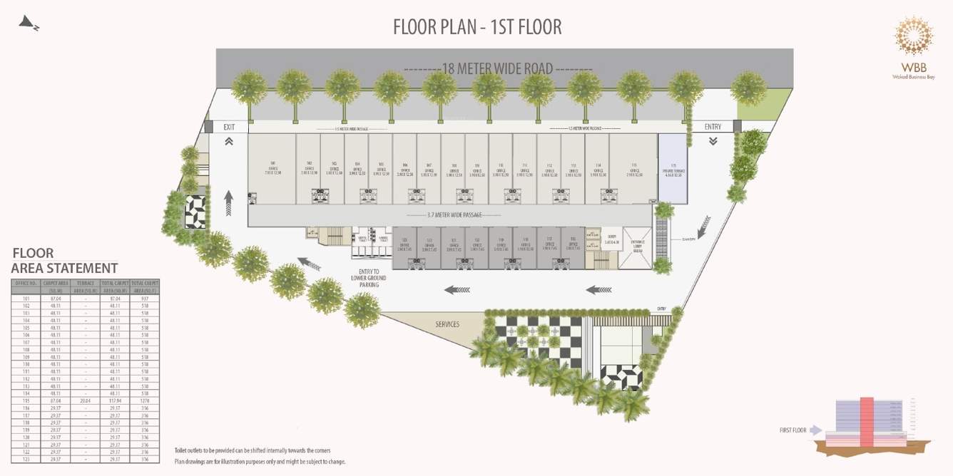  wakad business bay Wakad Business Bay Cluster Plan for 1st Floor