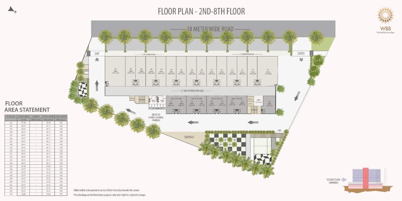  wakad business bay Wakad Business Bay Cluster Plan from 2nd to 8th Floor