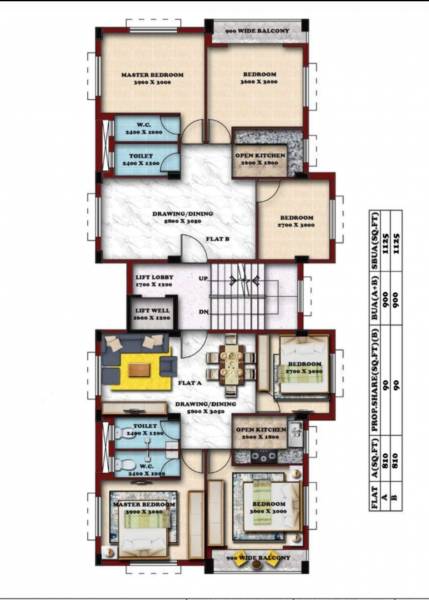  om-sai-enclave Om Sai Enclave Typical Floor Cluster Plan