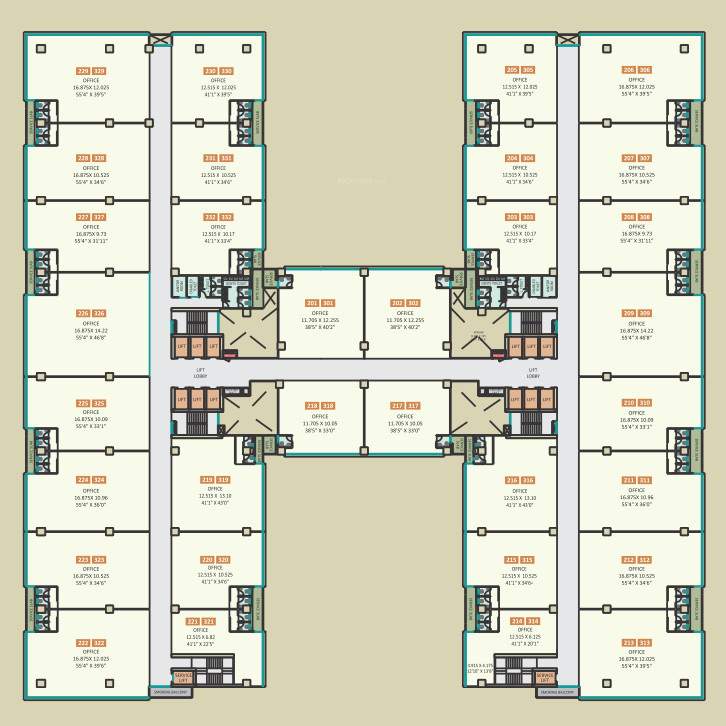  shubh infinity Commercial Building Cluster Plan From 2nd To 3rd Floor
