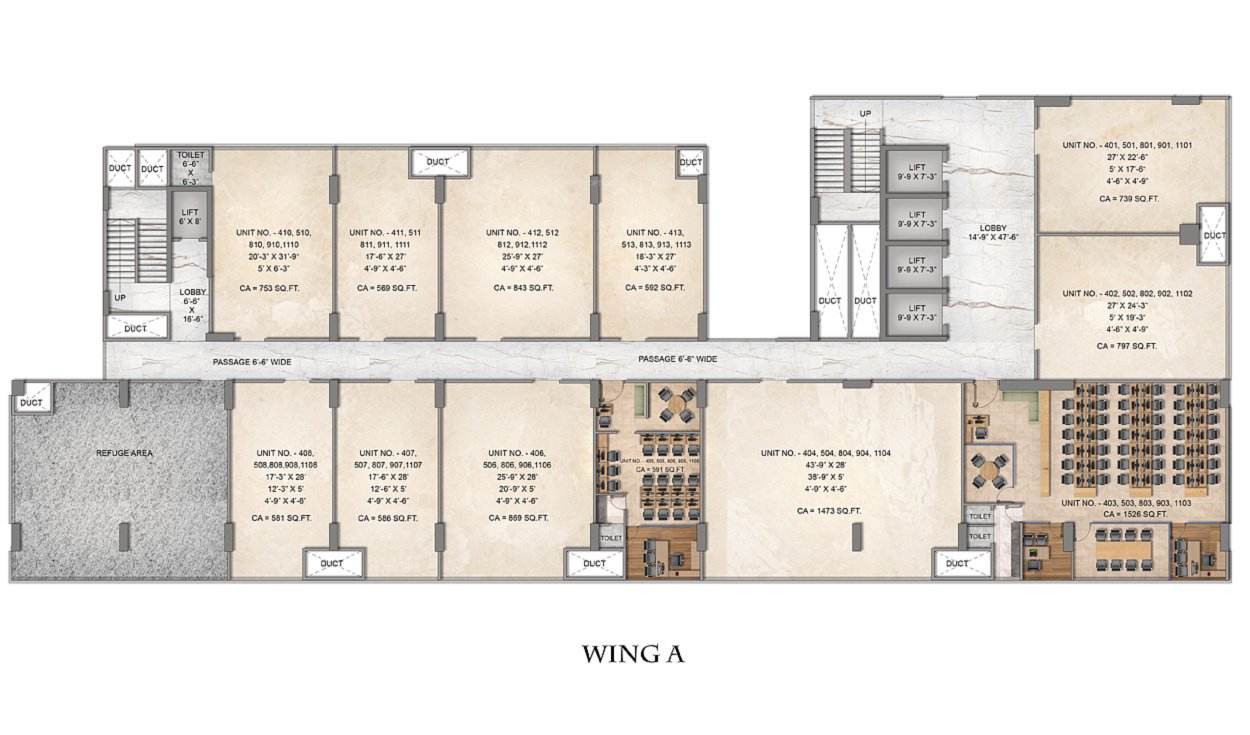  centrum business square phase 1 IT Park Building A Wing Cluster Plan