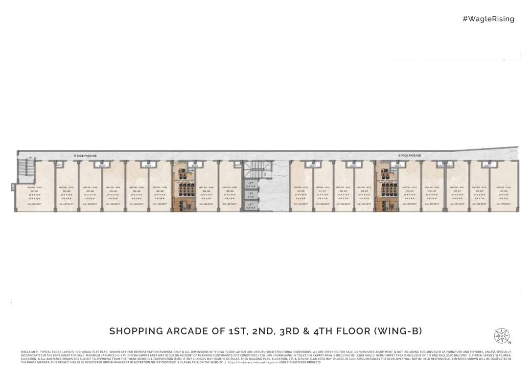  centrum business square phase 1 Shopping Arcade Building B Wing Cluster Plan from 1st to 4th Floor