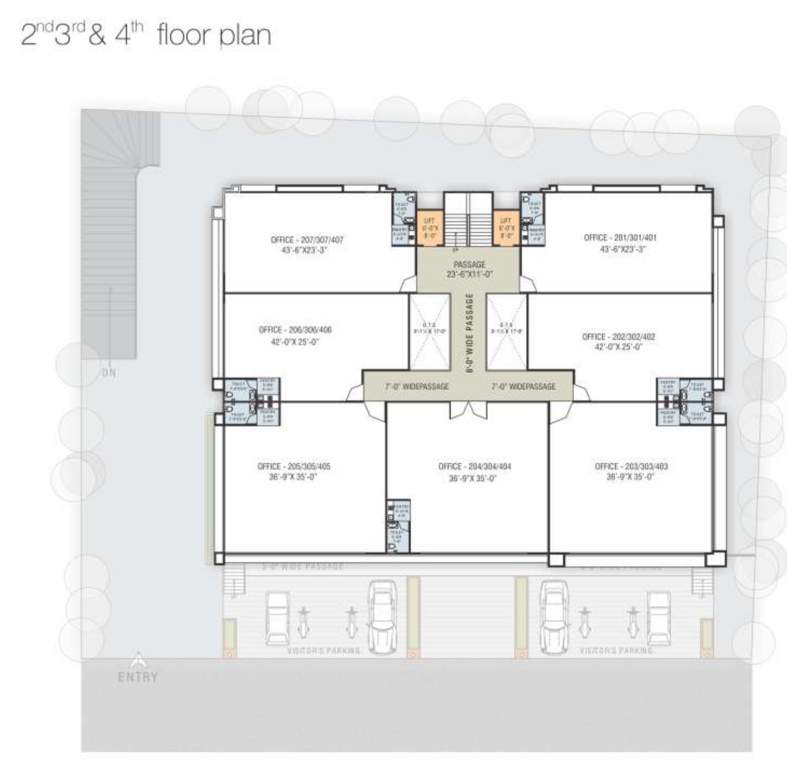  icon B Cluster Plan From 2nd To 4th Floor