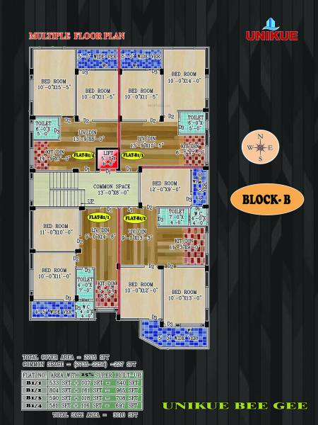  bee-gee-complex Block B Cluster Plan from 1st to 6th Floor