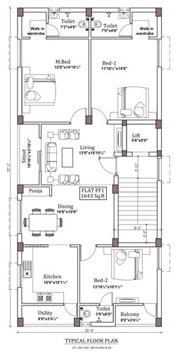  charan-flats Charan Flats Cluster Plan from 1st to 3rd Floor