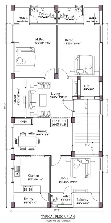  charan flats Charan Flats Cluster Plan from 1st to 3rd Floor