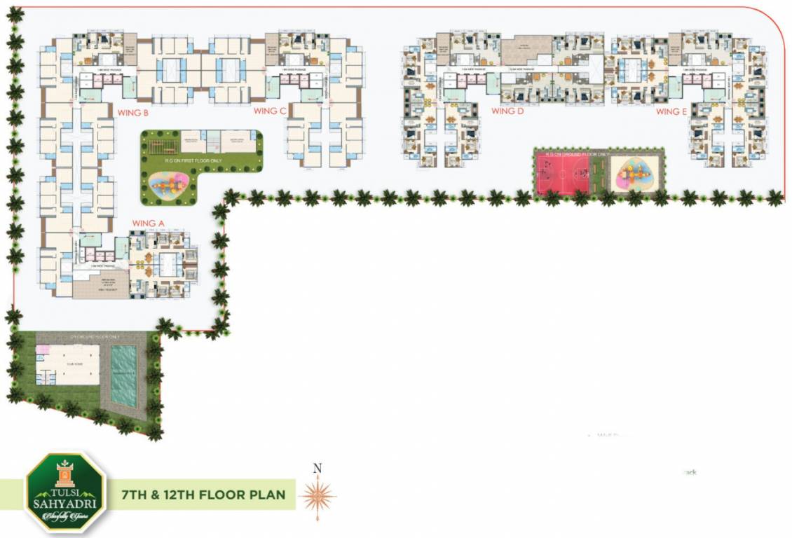 sahyadri Wing A To E Cluster Plan For 7th & 12th Floor