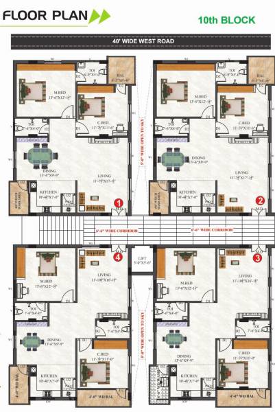  homes Block 10 Typical Cluster Plan