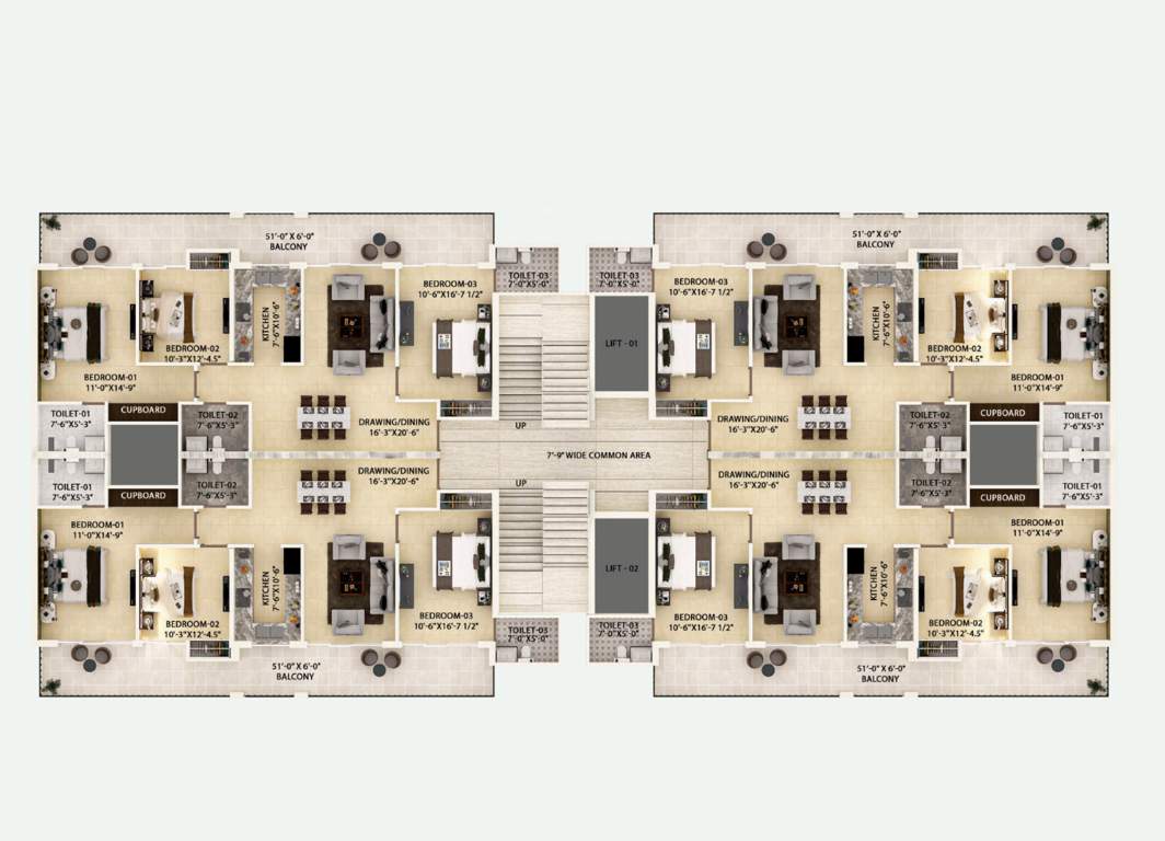 the suman marvelous Block D Cluster Plan from 1st to 14th Floor