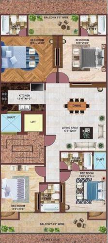  mg-shadows-240-sq-yd MG Shadows 240 Sq Yd Cluster Plan For Typical Floor Plan