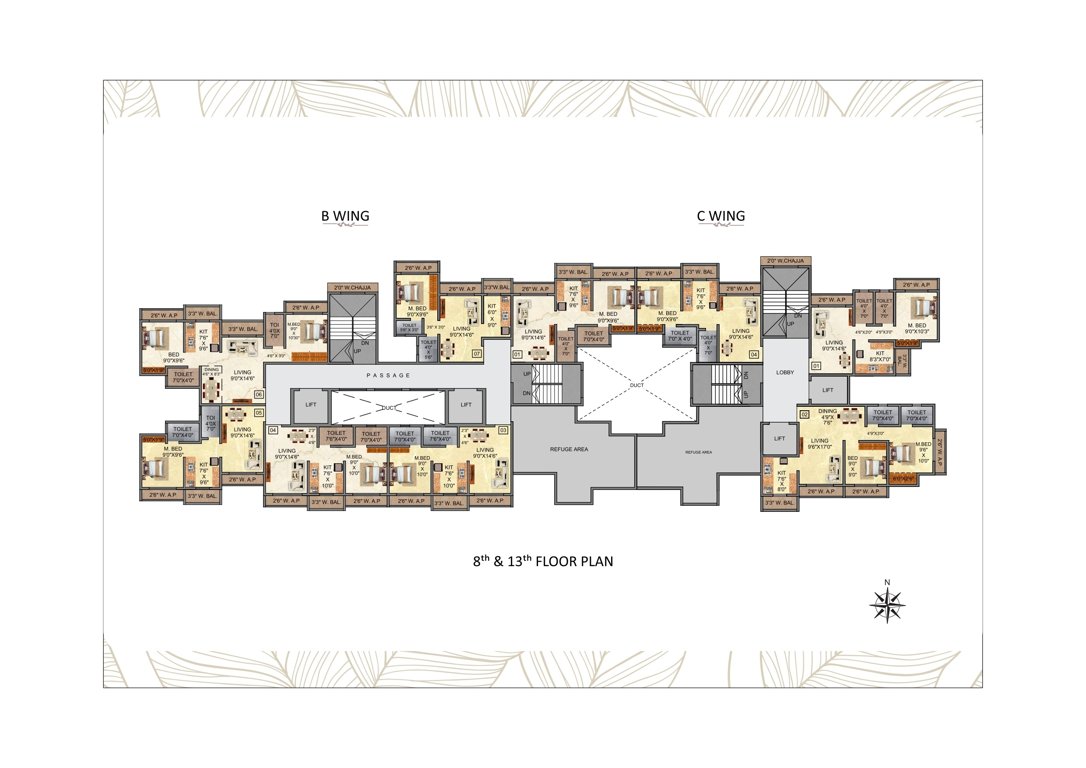  sunshine meadows Sunshine Meadows A Wing Cluster Plan from 8th to 13th Floor